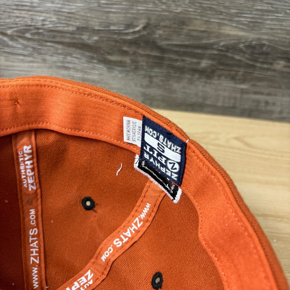 Texas Longhorns Hat Cap Fitted Small White Orange Football Zephyr - Picture 8 of 9